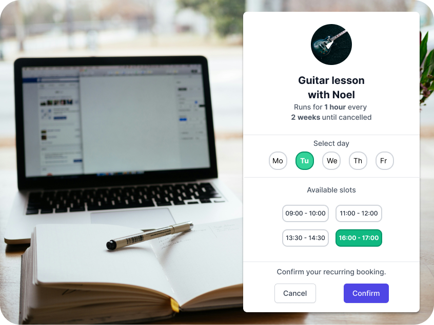 Booking form Booking form